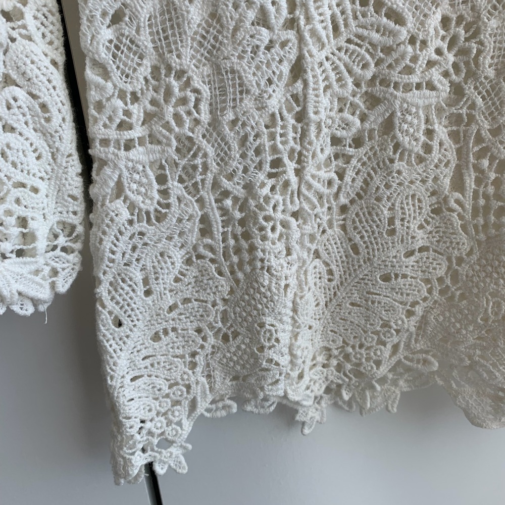 Rebecca Taylor Cream Lace Blouse Size 0 - Picture 3 of 7